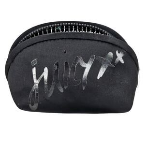 JUICY COUTURE BLACK COSMETIC CASE – 6x5x4" – LOGO FRONT + WATER-RESISTANT LINER